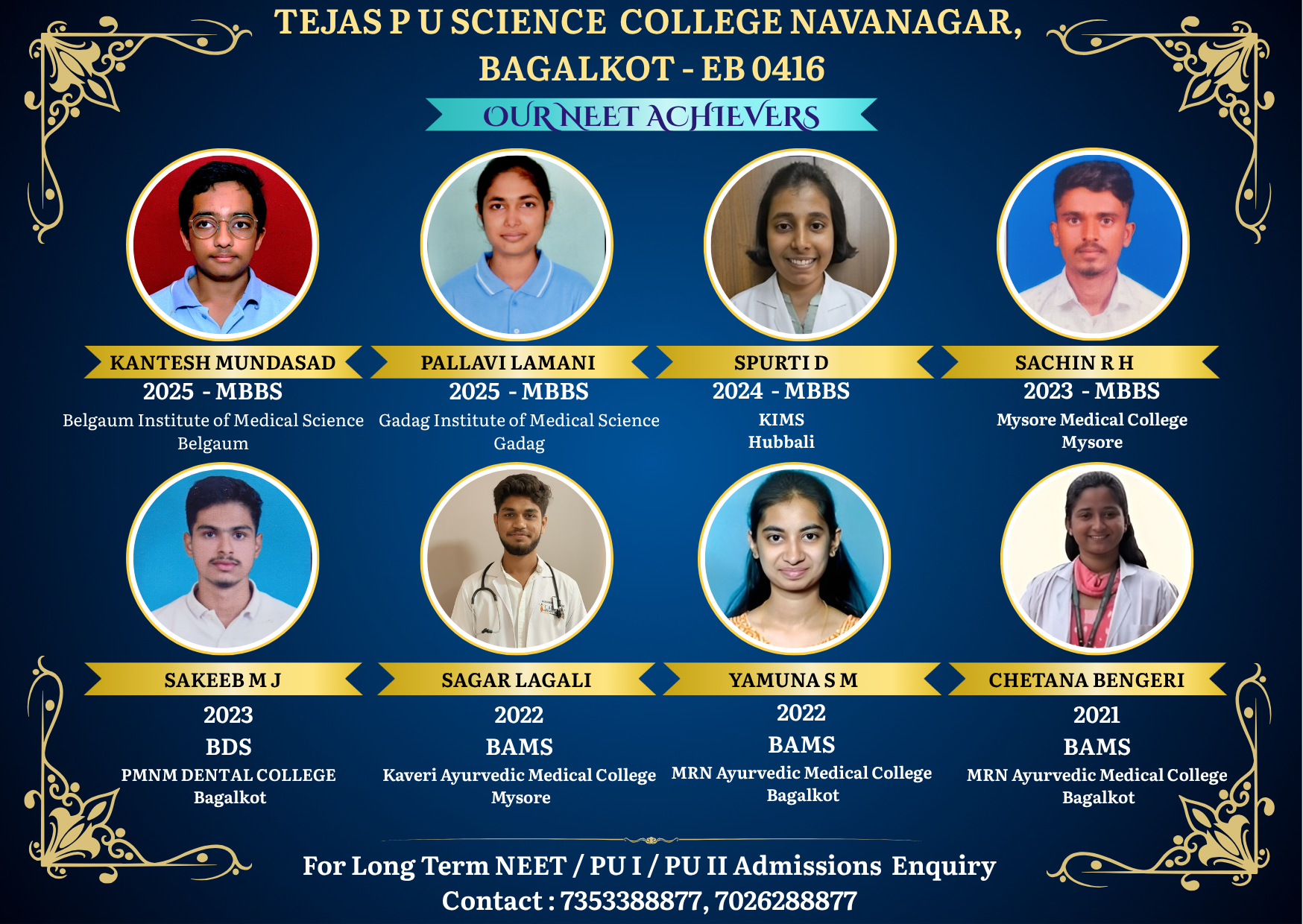 Blue and Gold Illustrated Happy Graduation Card (1)