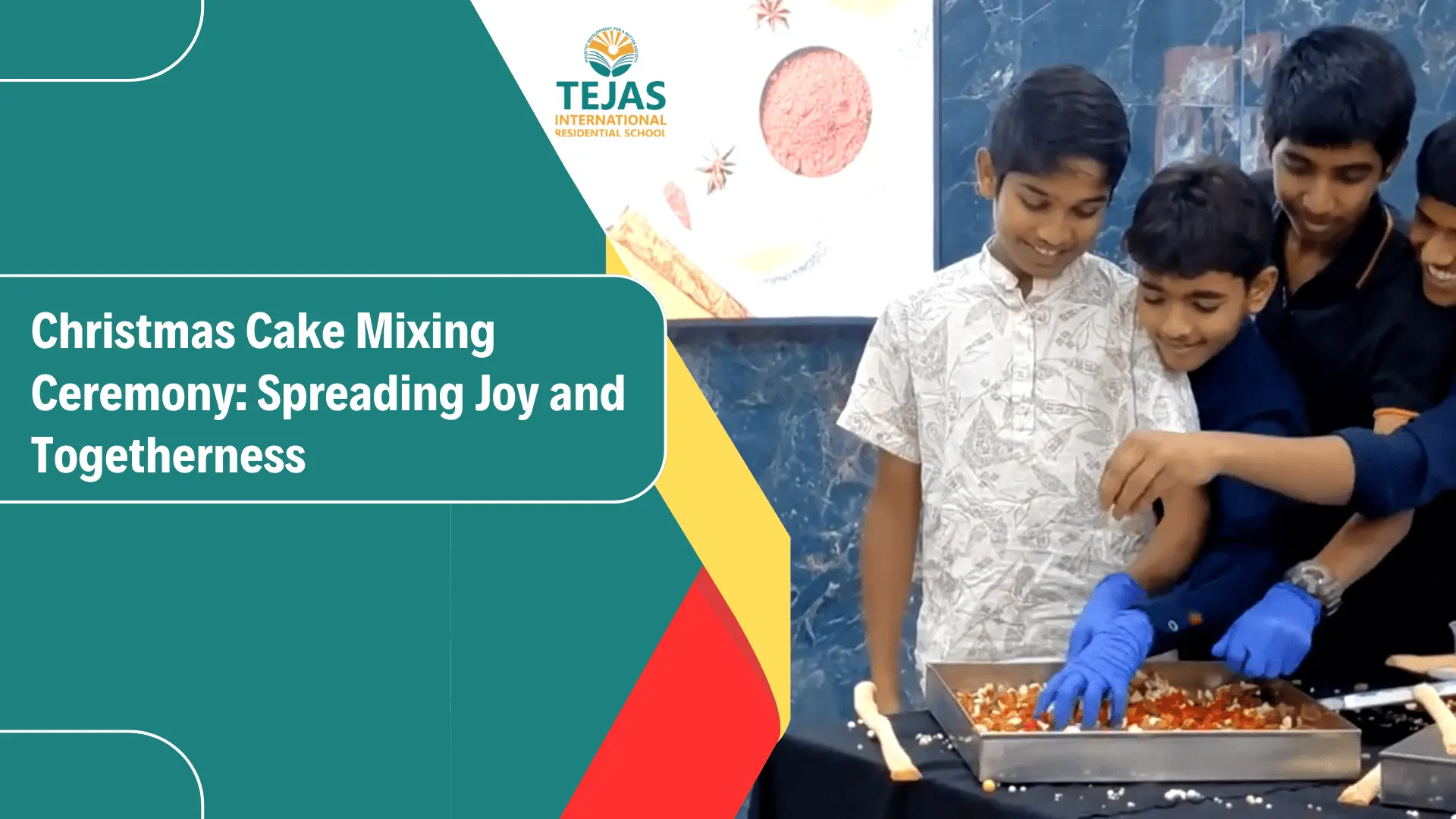 Christmas Cake Mixing Ceremony at Tejas International Residential School | Best Pre schools in North Karnataka 